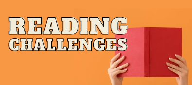 Reading Challenges on orange background with red book